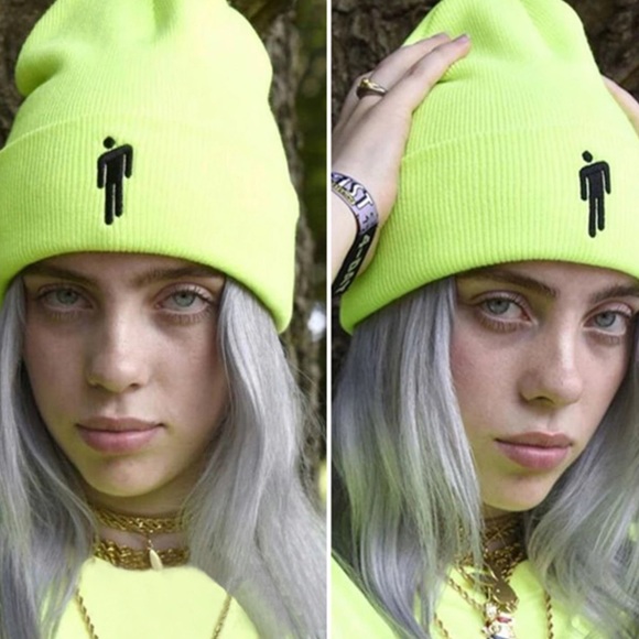 Neon Green Embroidery Beanie - Picture 1 of 5